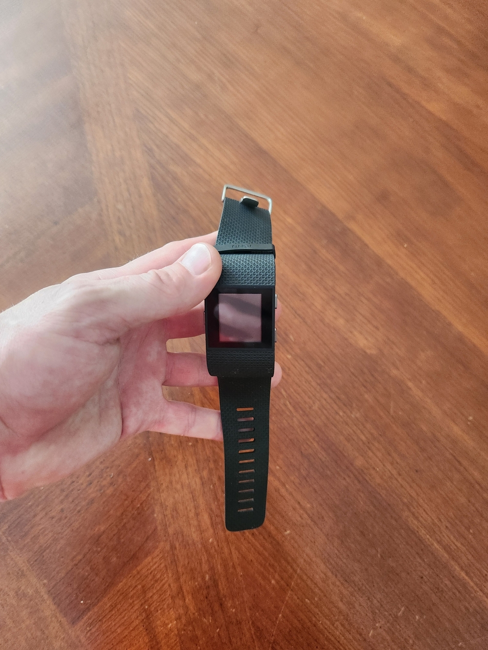 fitbit Black Textured Silicone Fitness Smartwatch No Charger.